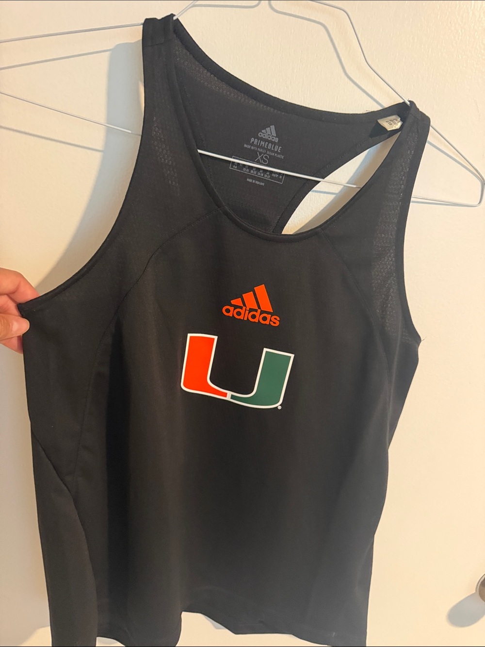 adidas Black Swim Tank with Orange adidas Logo & Orange/Green U Emblem